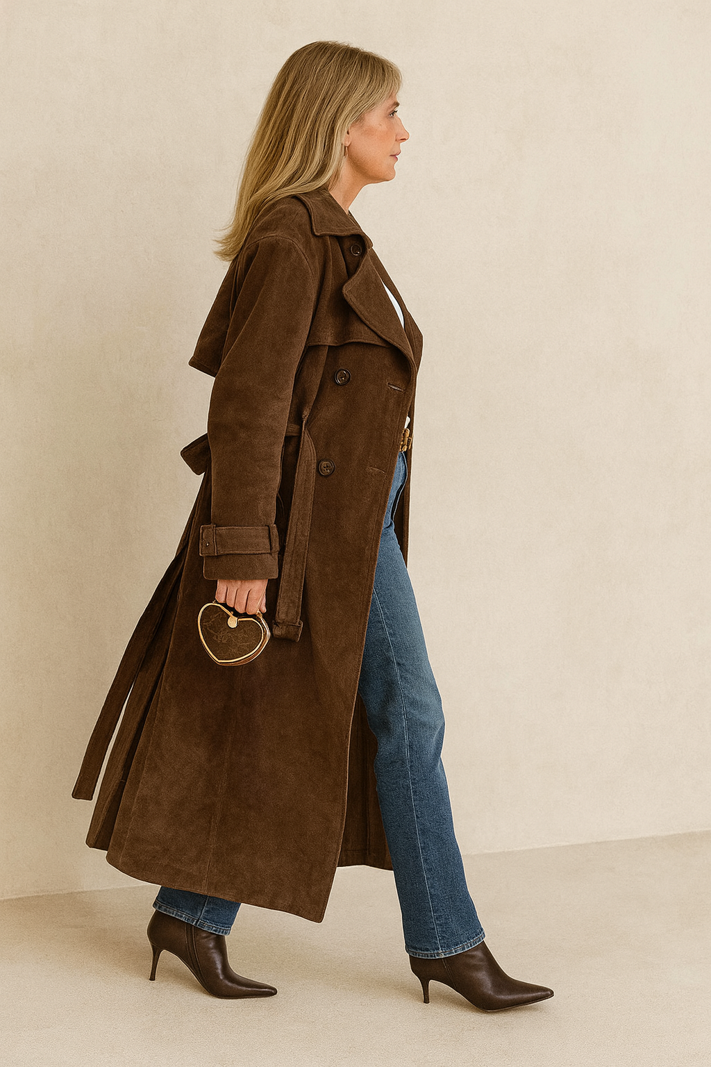Suede Trench Coat