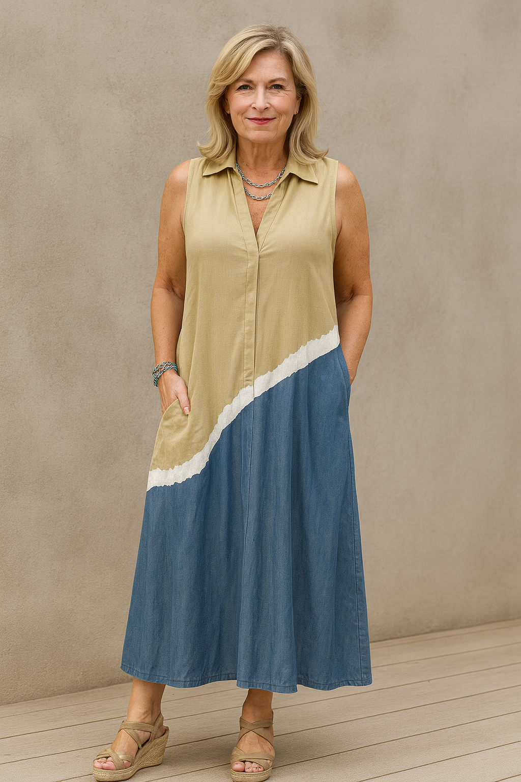 Sleeveless Tie-Dye Dress