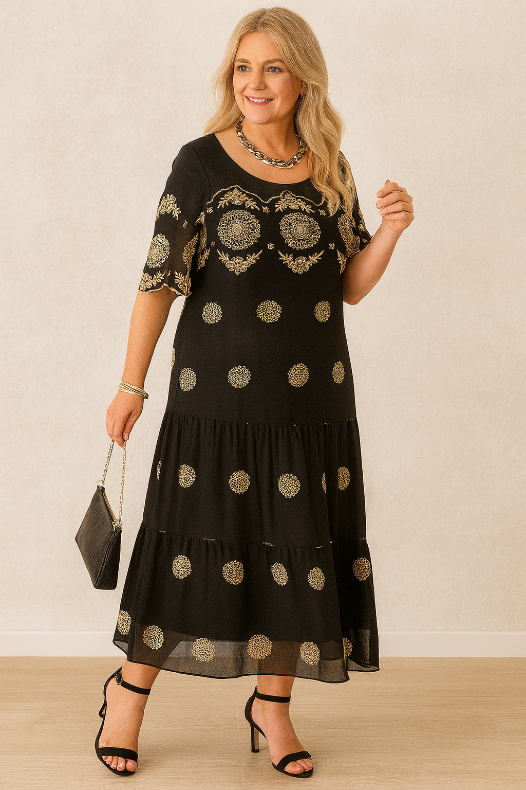 Hollow Printed Dress