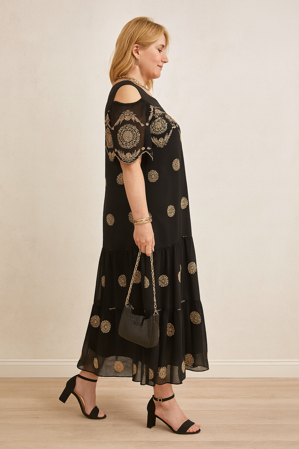 Hollow Printed Dress