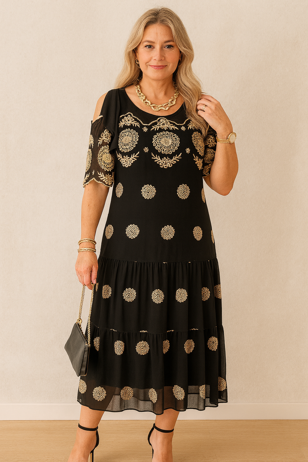 Hollow Printed Dress