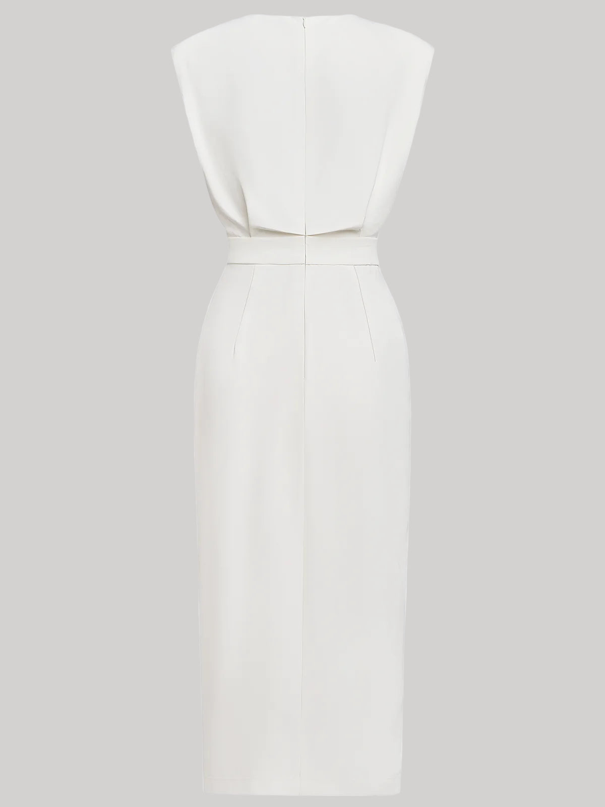 Button-Slit Midi Dress