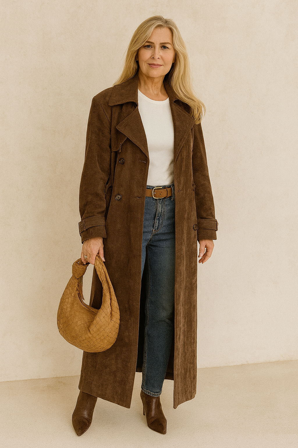 Suede Trench Coat