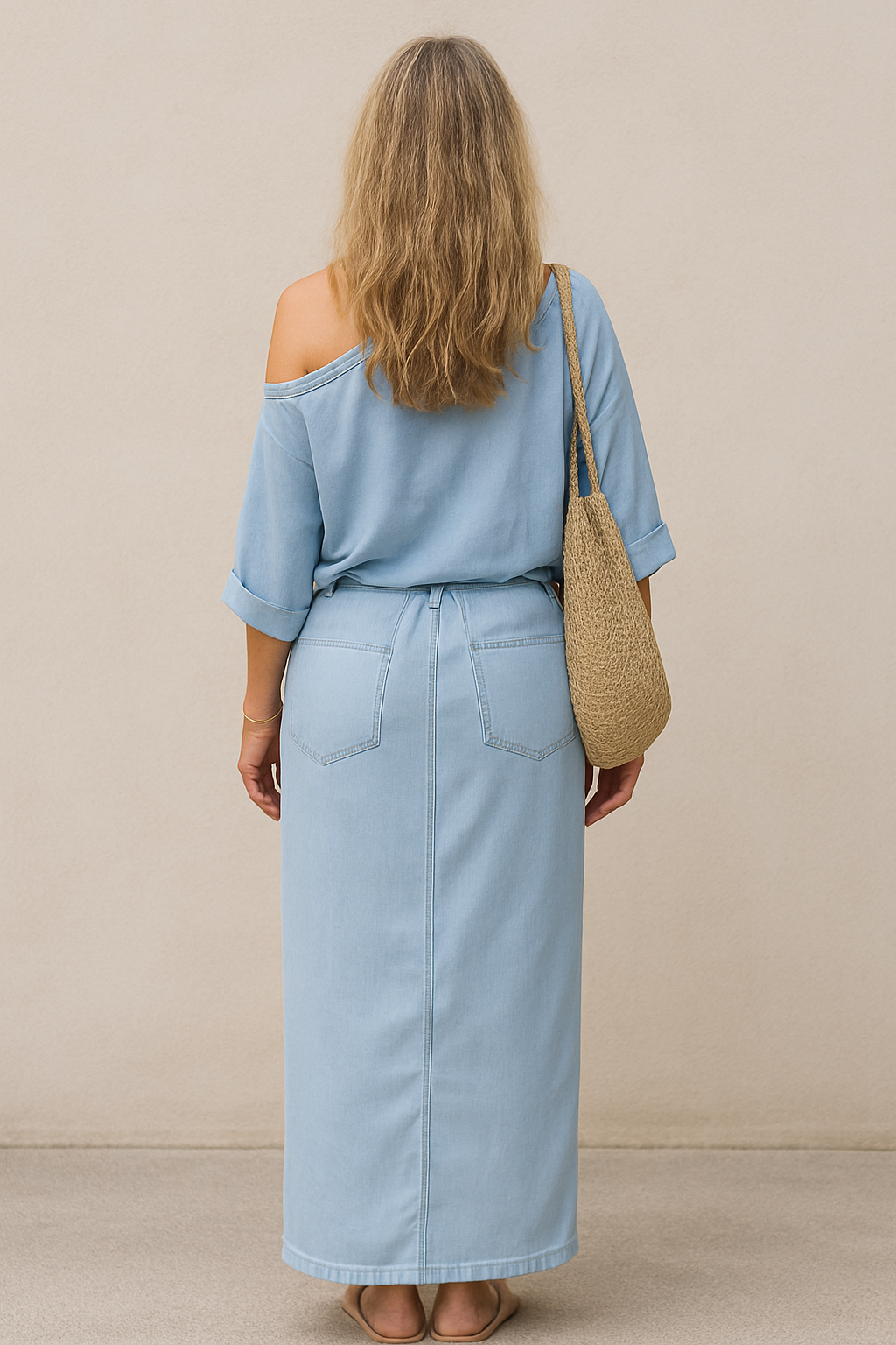 Split Denim Maxi